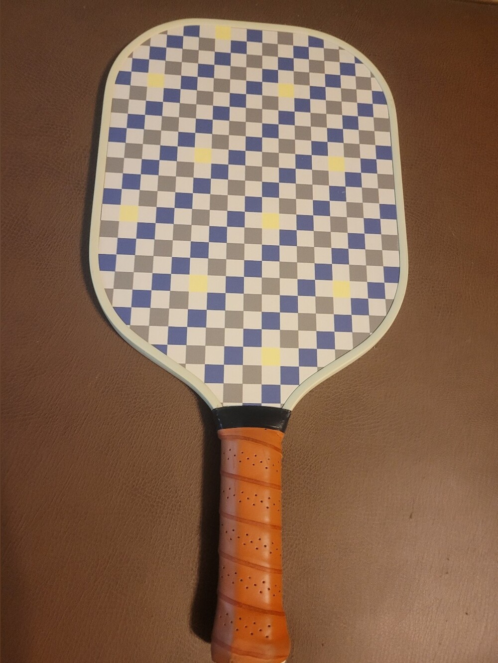 RECESS Check Pattern Pickleball Paddle with Brown Grip